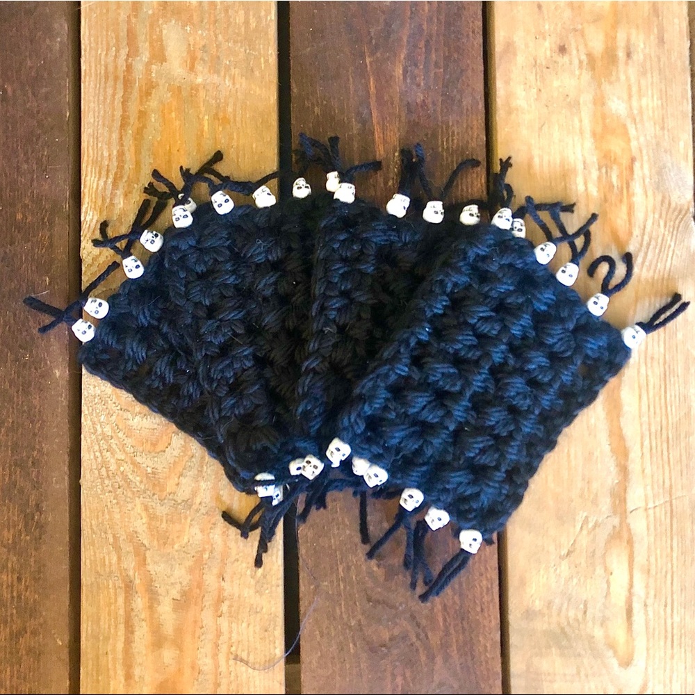 🖤 Crochet Mug Rugs Set of Four.
